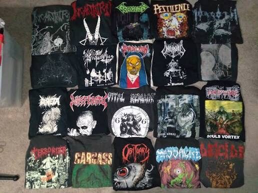 Vintage grunge and metal band tees